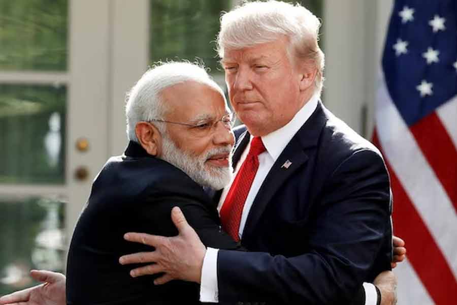 Narendra Modi and Donald Trump meeting