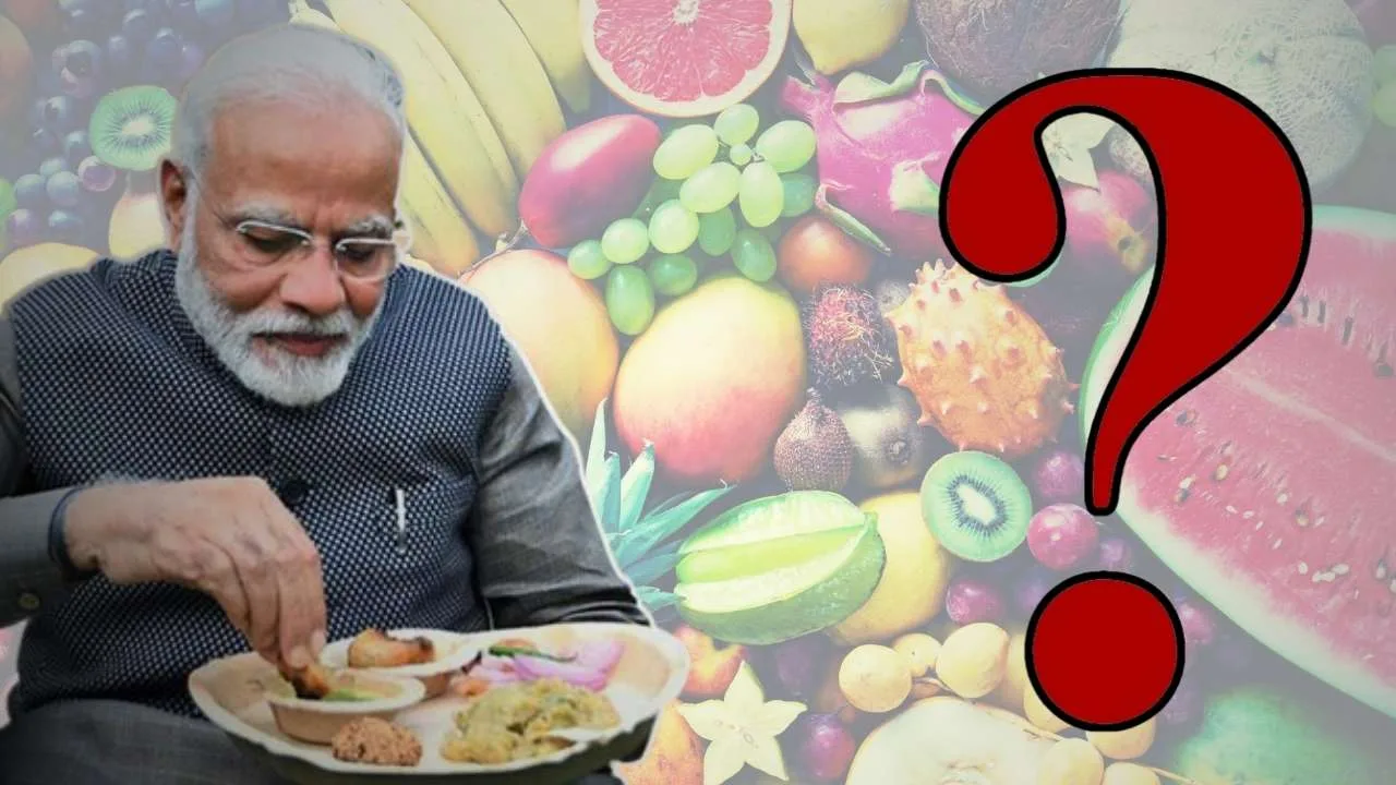 Narendra Modi take one fruit in these days.