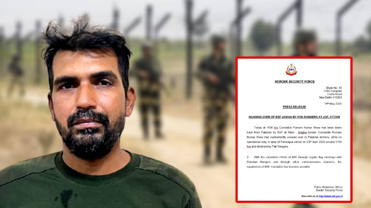 BSF Jawan Purnam Kumar Shaw returns to India from Pakistan