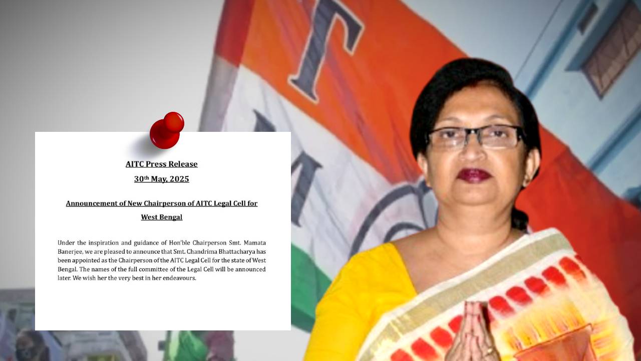 Chandrima Bhattacharya appointed as Trinamool Congress Legal Cell Chairperson