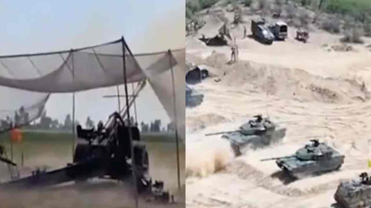 Pakistan conducts live firing exercise near India border.