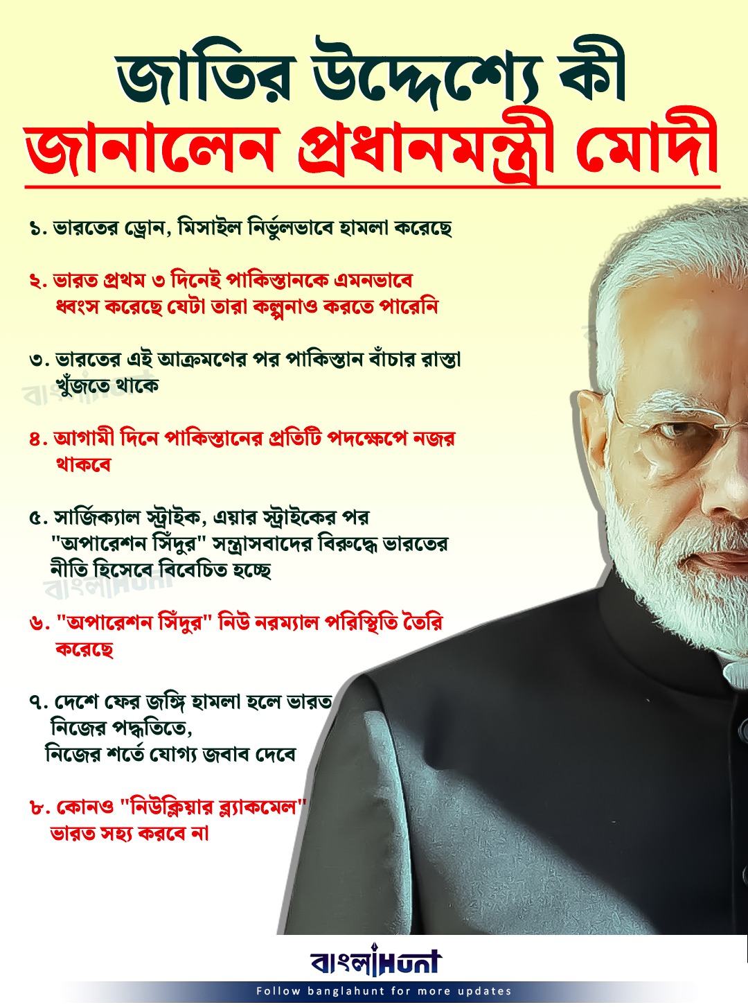 What did Narendra Modi say to the nation.