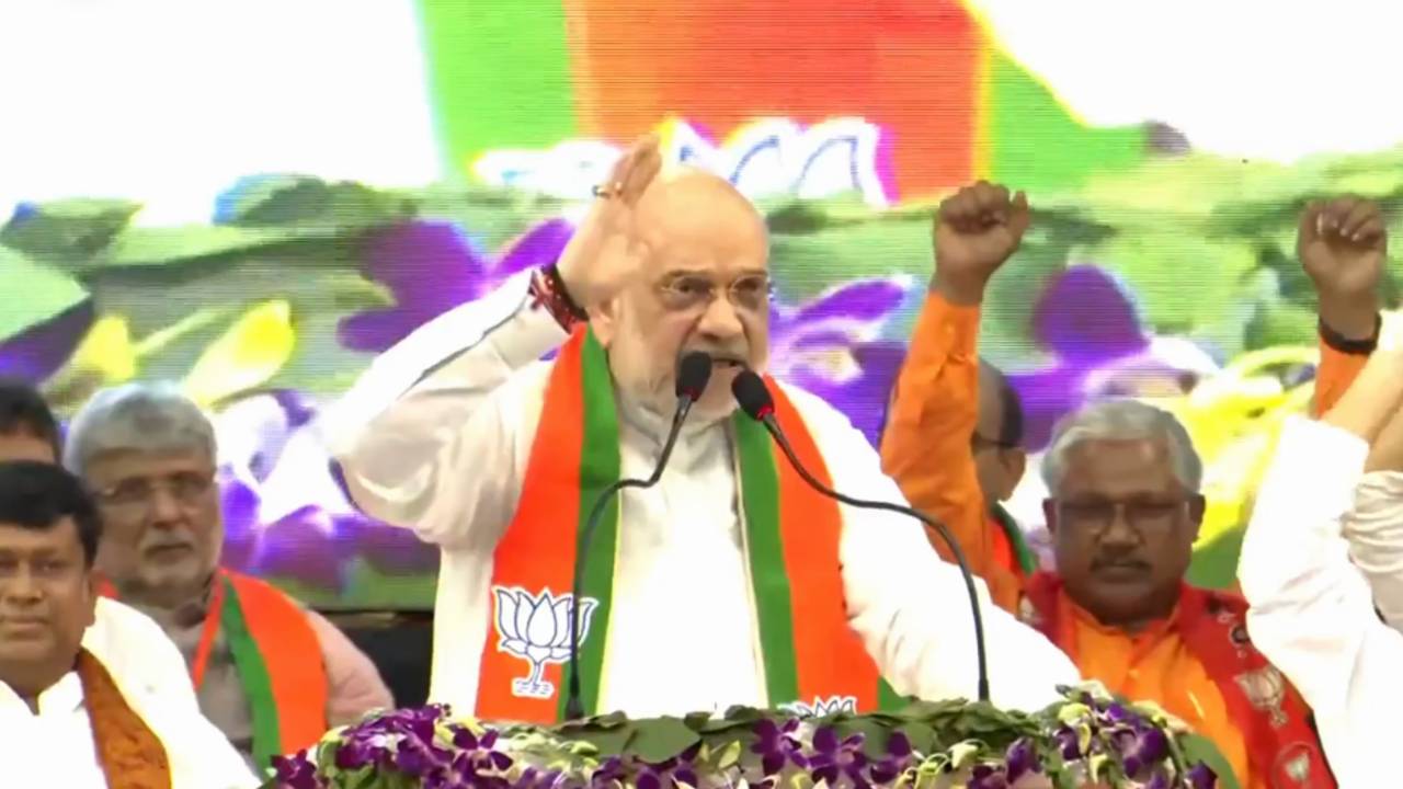 Amit Shah program with BJP leader workers in Netaji Indoor Stadium