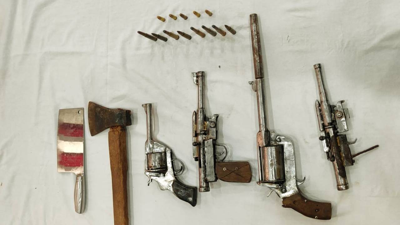 Arms and ammunitions recovered from Trinamool Congress worker house