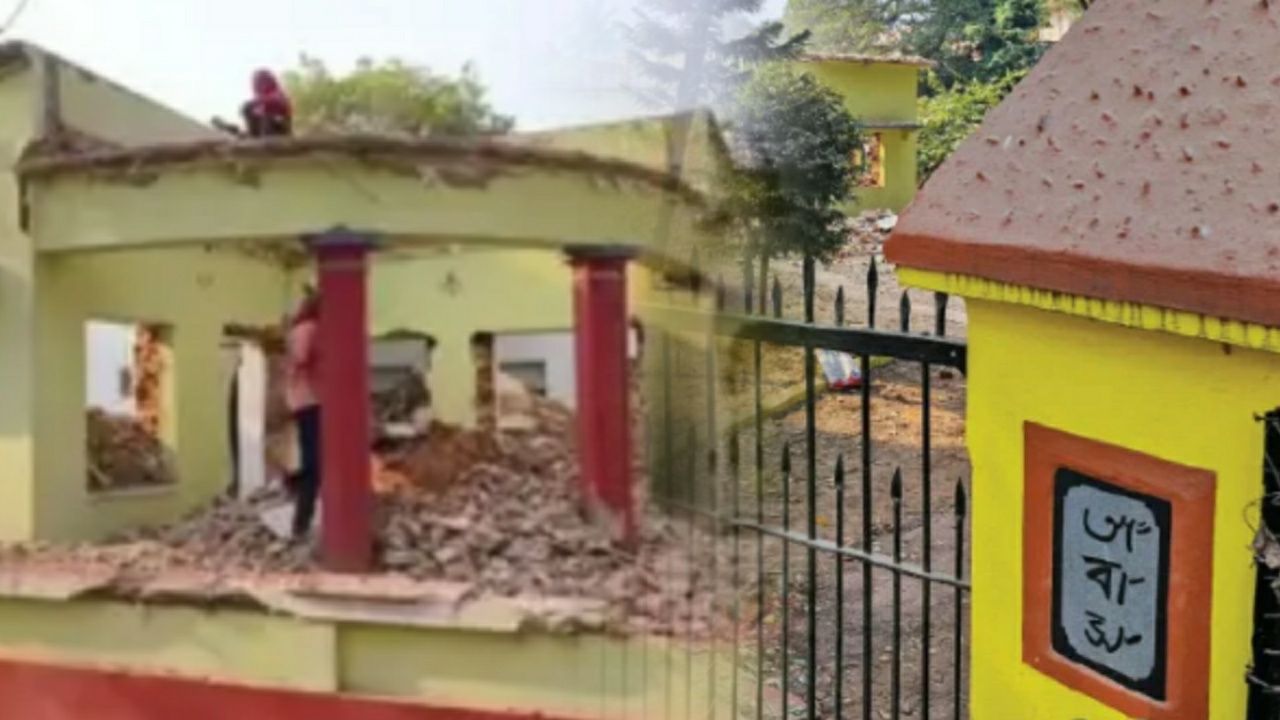 Abanindranath tagore house being demolished in shantiniketan