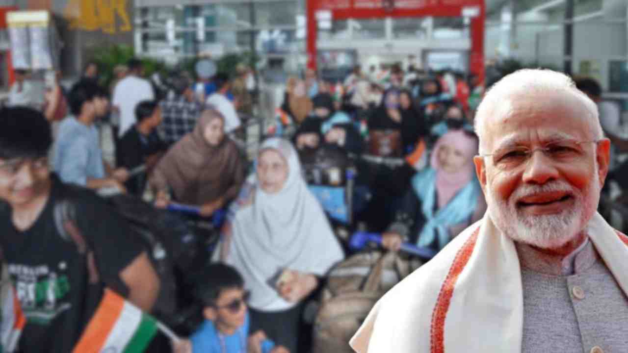 Indians returning to India from Iran through Operation Sindhu.