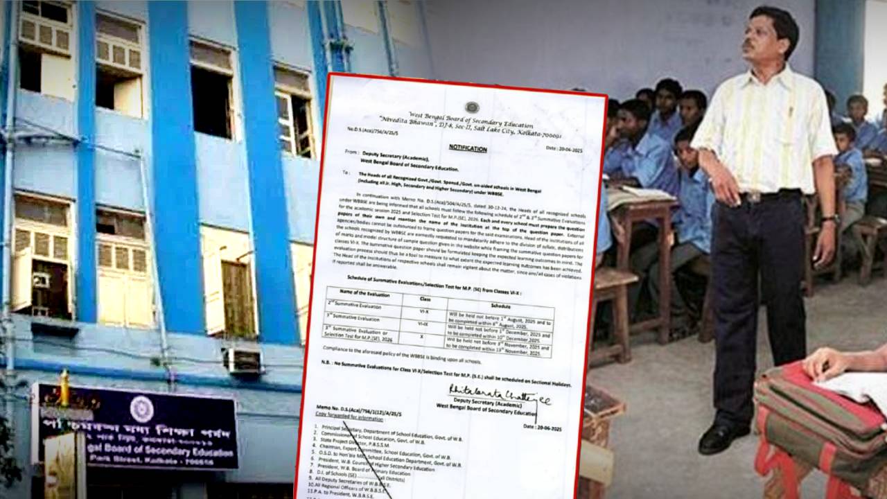 WBBSE received a letter about making question paper