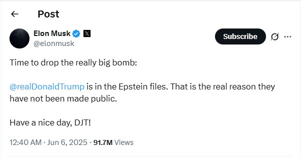 What Elon Musk is claiming about Donald Trump.