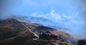 Sandakphu shrouded clouds in this village