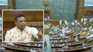Saumitra Khan roars against TMC in the Lok Sabha.