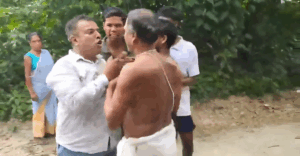 TMC leader hits woman on road