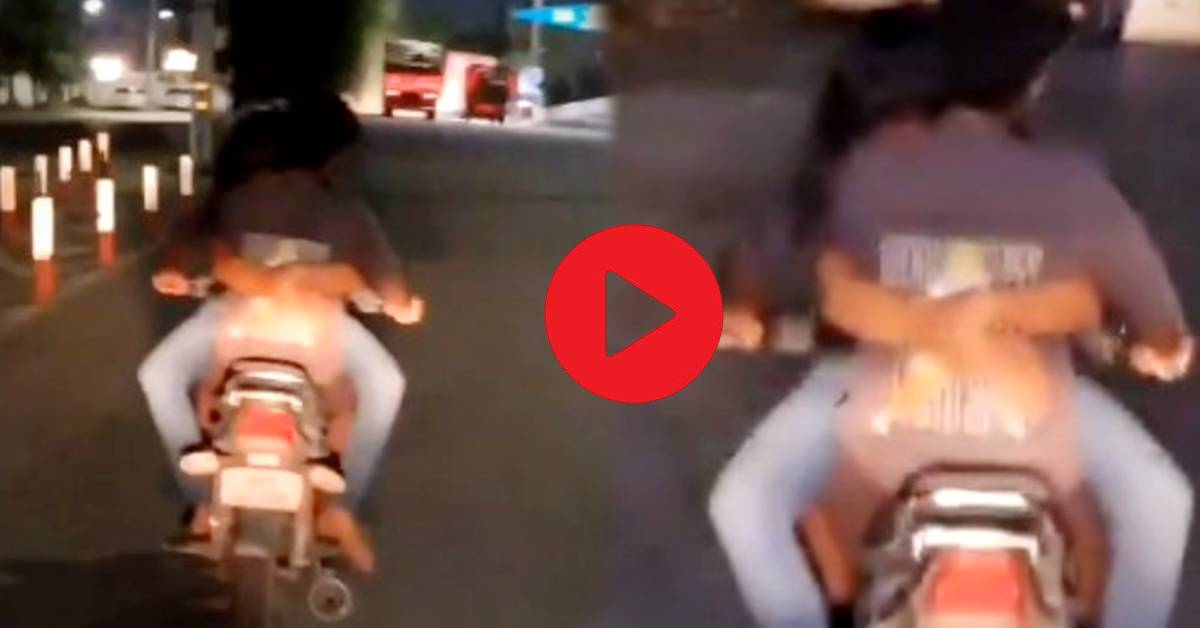 Viral Video shows couple hugging each other's on a moving bike in Hyderabad