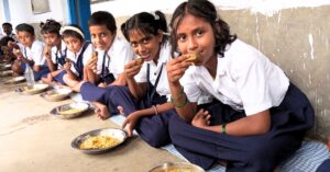 Mid-day Meal hilsa festival at state government school mid-day meal happiness in Mathurapur school