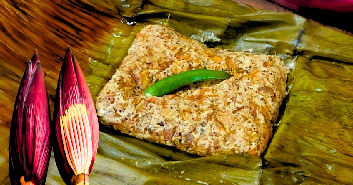 Recipe vegetarian paturi made with mocha instead of fish