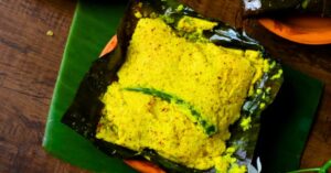 Recipe vegetarian paturi made with mocha instead of fish