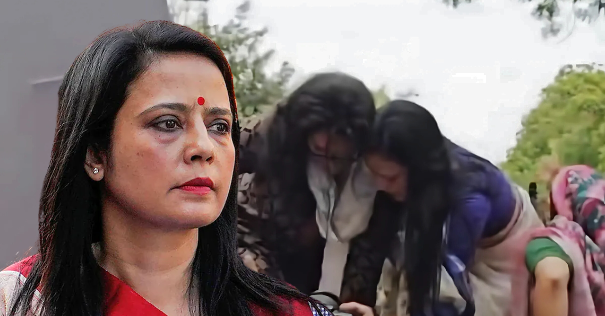 Mahua Moitra Climbs Barricade in Delhi Protest