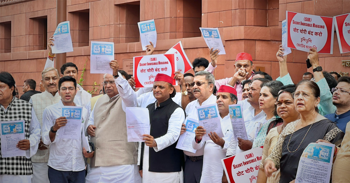 Election Commission Warning Sparks INDIA Bloc Protest Outside Parliament