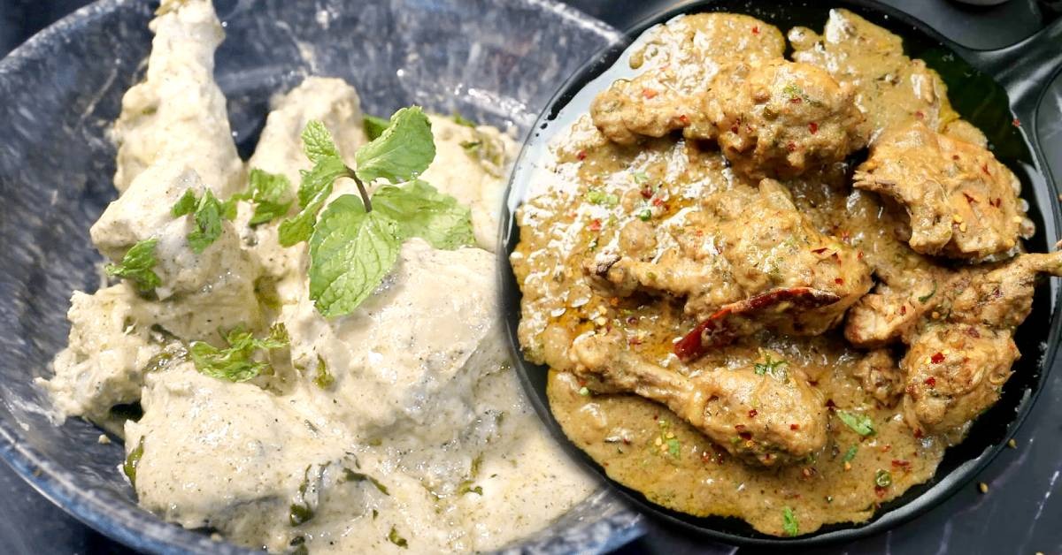 Recipe yogurt chicken goes great with rice, roti, or paratha
