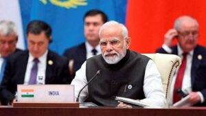Narendra Modi roars about terrorism in front of Sharif at SCO summit