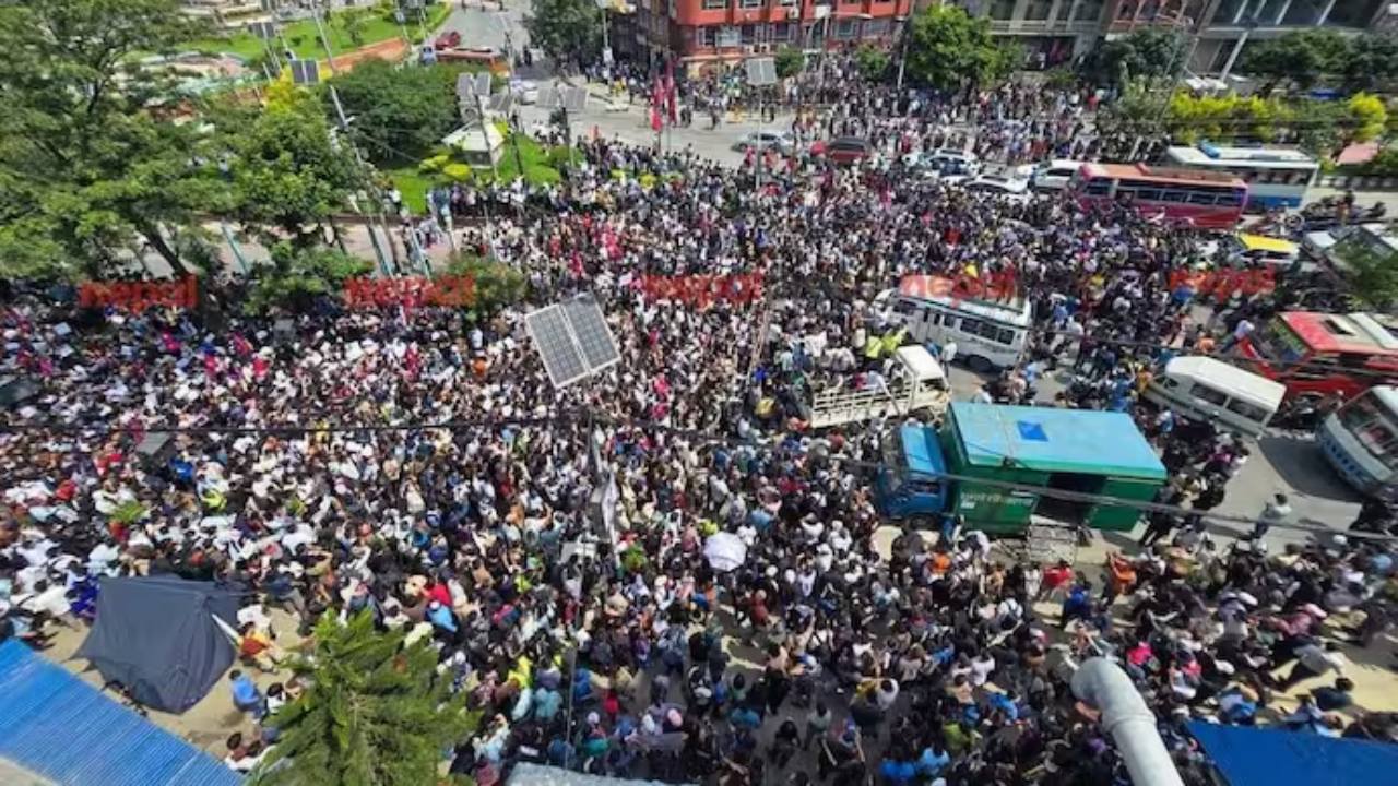 Gen Z protests in Nepal against social media ban.