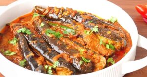 Recipe bengan bahari is the perfect accompaniment to luchi at ashtami feast check out the dish