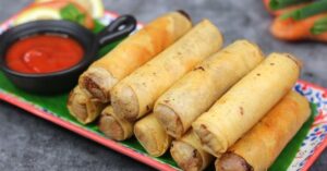 Recipe make delicious spring rolls with cheese and spinach, here is the dish