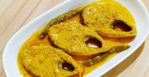 Recipe hilsa with kasundi a different Bengali dish made at home 