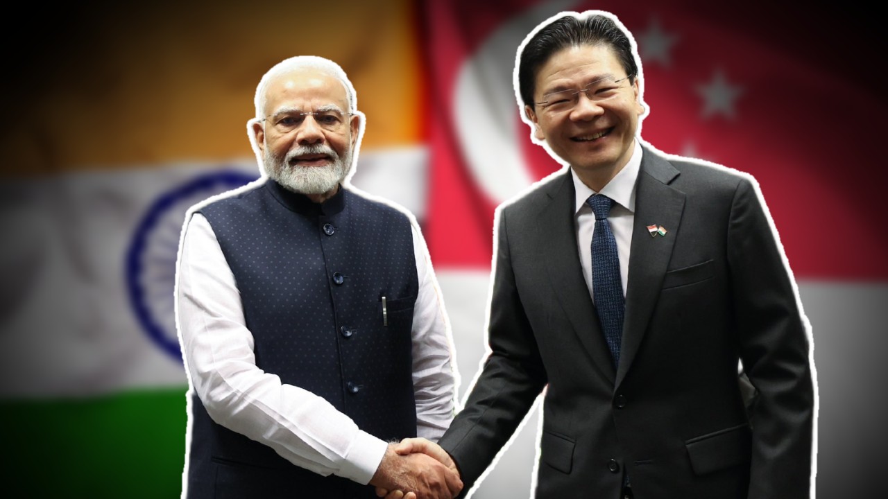 Singapore president meet Narendra Modi in India.