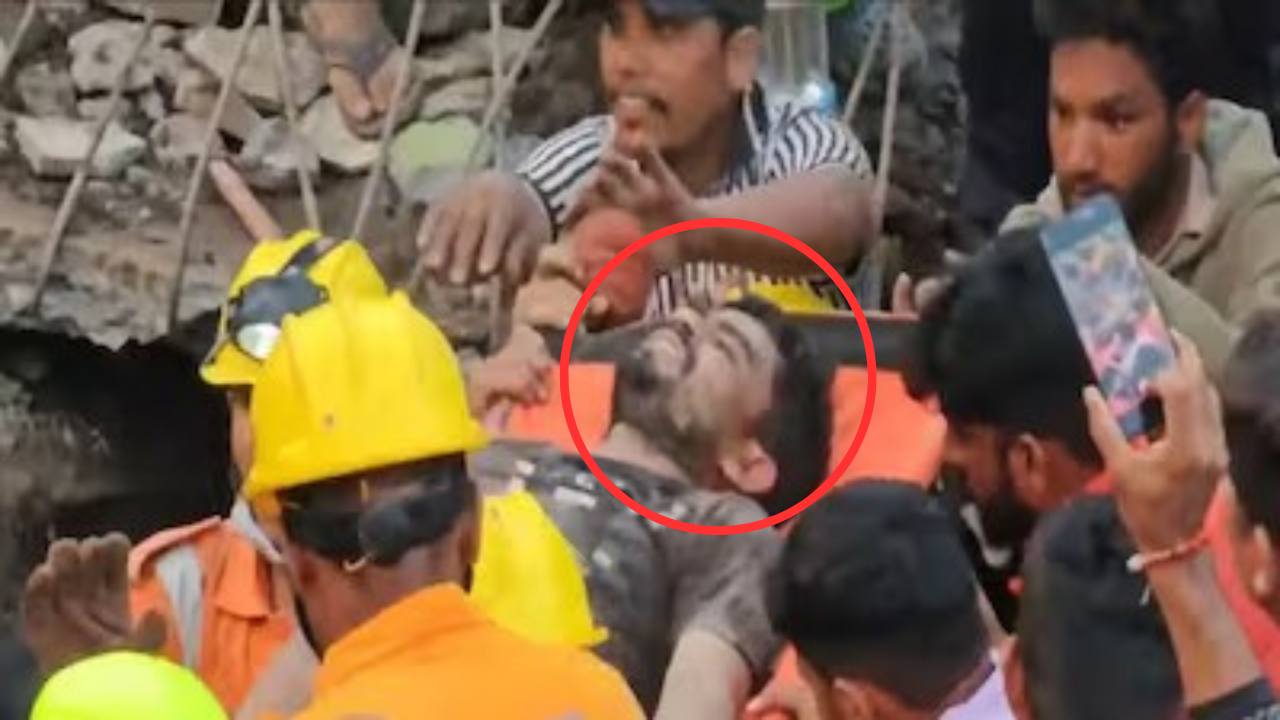 Man saved alive in Uttarakhand landslide.
