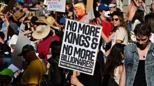 Americans are protesting against Donald Trump.