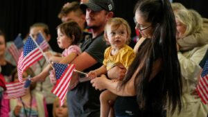 Donald Trump being strict on immigration policy.