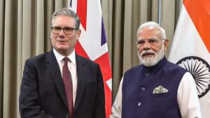 Modi meets British PM Starmer in India.
