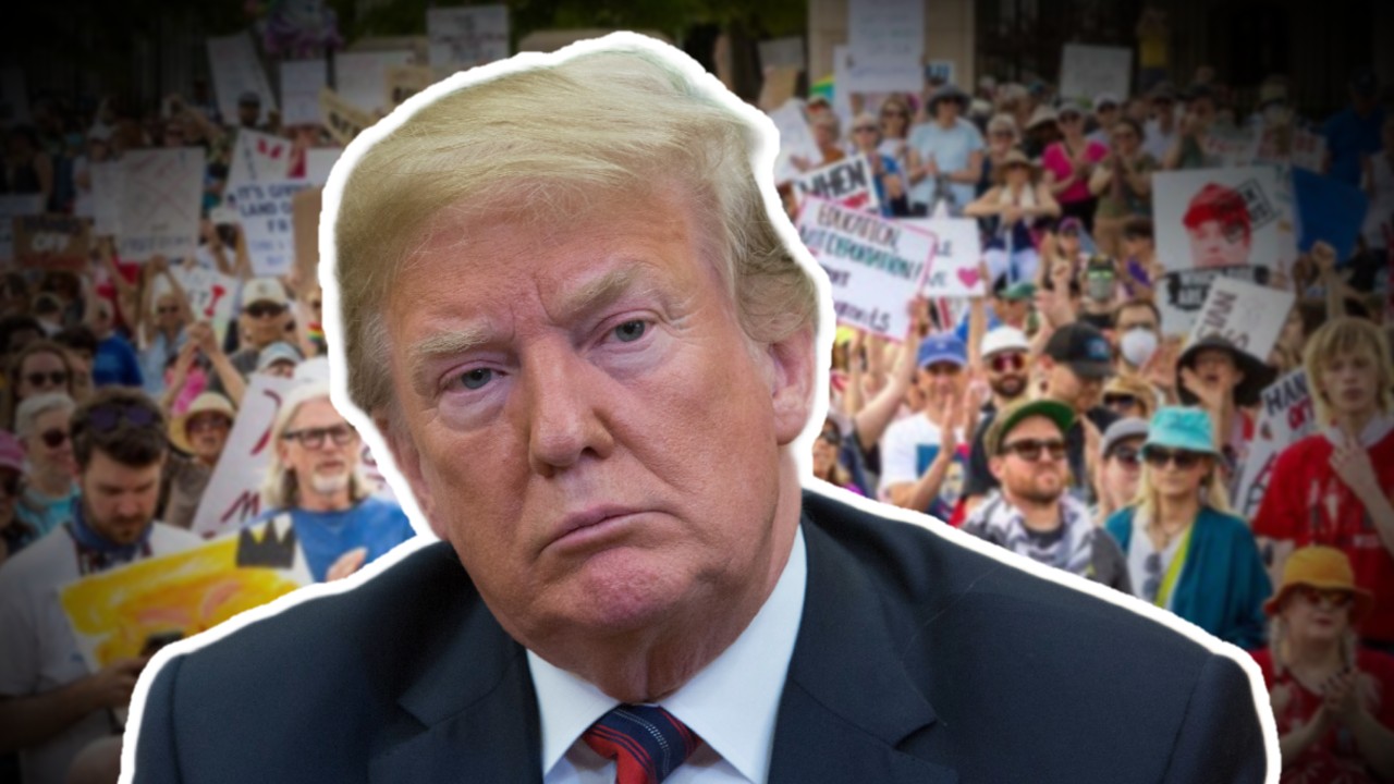 Americans are protesting against Donald Trump.