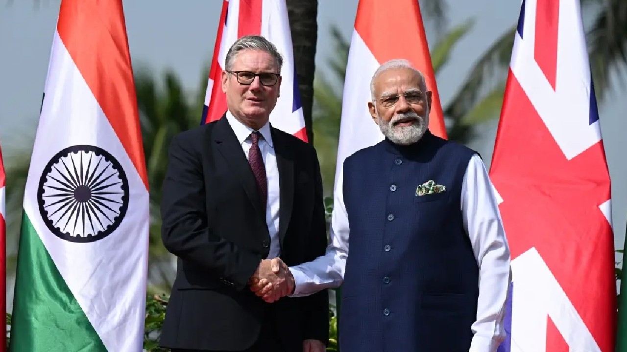 Modi meets British PM Starmer in India.