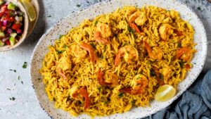 Recipe make delicious chilli prawn pulao with just a few ingredients 