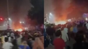 Massive explosion in parked car in Delhi.