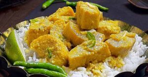 Recipe make a korma like this with no meat just make it with kachu