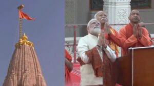 Narendra Modi hoists flag at Ayodhya Ram Temple.