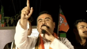 Suvendu Adhikari Leads Vande Mataram Rally Alleges Road Dug Up Deliberately