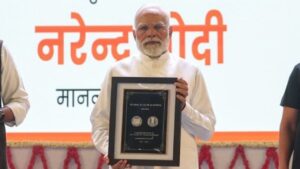 Modi celebrates 150th anniversary of Vande Mataram.