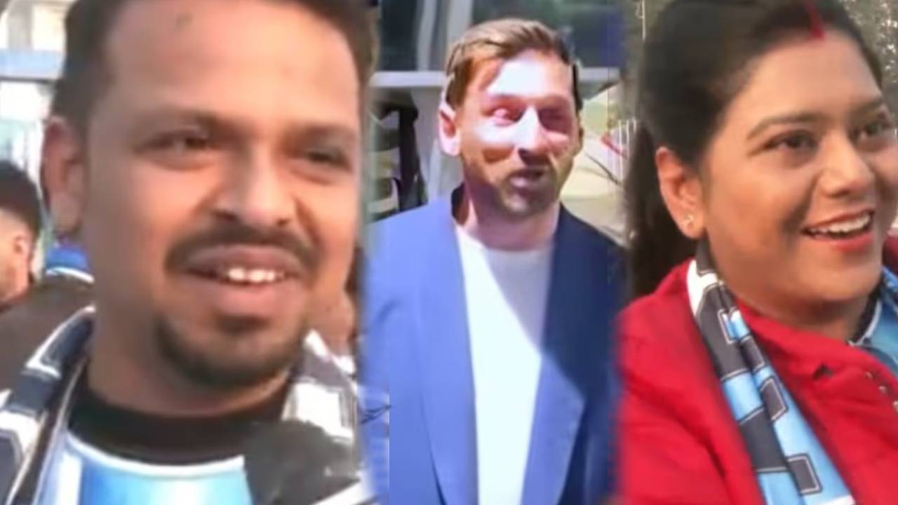 Leonel Messi hoping to see the newlywed couple waited all night with placards in their hands