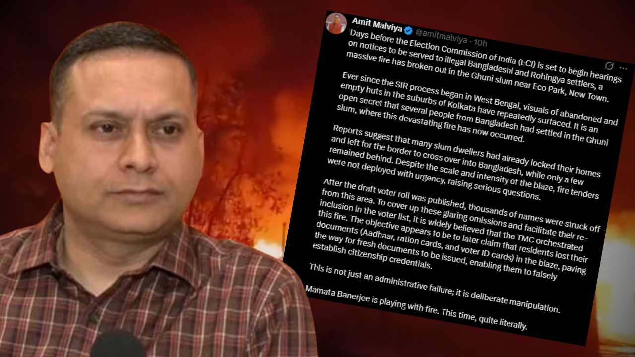 Amit Malviya Targets TMC Over New Town Slum Fire