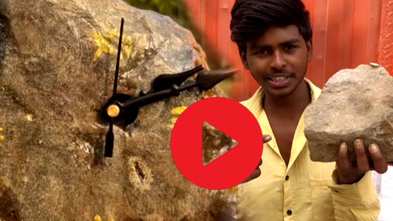 Viral Video clock made from street stones viral clock 60 million views
