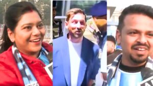 Leonel Messi hoping to see the newlywed couple waited all night with placards in their hands