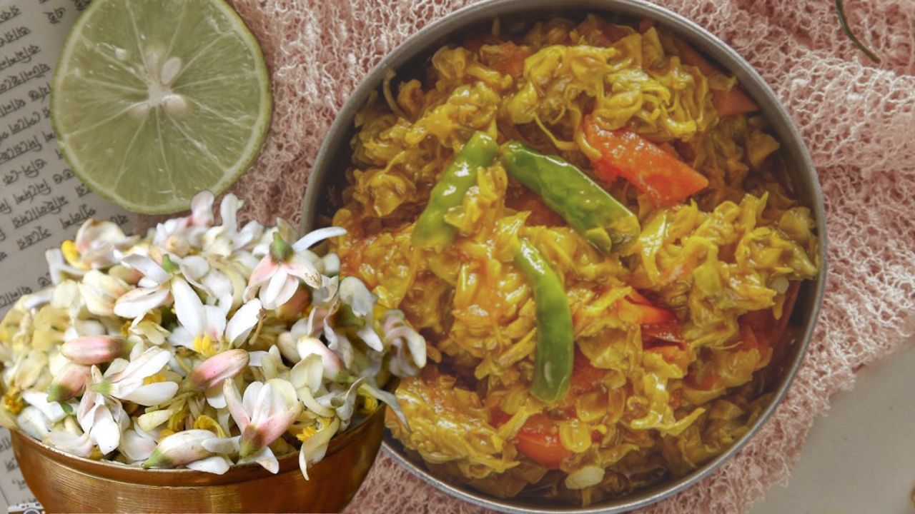 Recipe make vegetarian batichachdi with sajne flowers