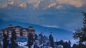  Sikkim village between Teesta and the Himalayas