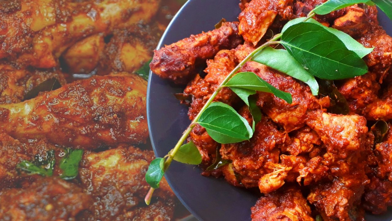 Recipe chicken ghee roast with just a few ingredients and in a short time