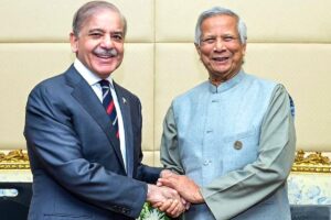 What did Shahbaz Sharif say while standing by Bangladesh's side?