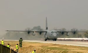 India sets example by building military airstrip on nh in Assam.