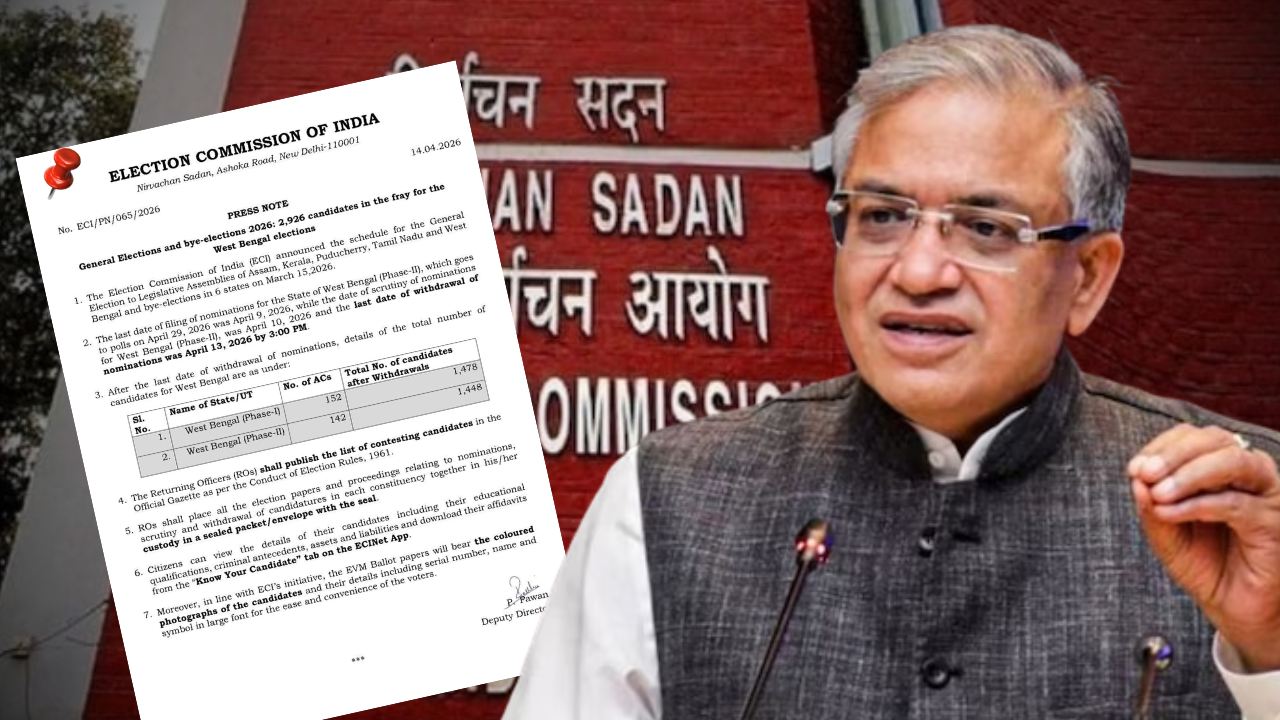 বাংলার ভোটে বড় লড়াই! ২৯২৬ প্রার্থী, চূড়ান্ত তালিকা প্রকাশ করল নির্বাচন কমিশন